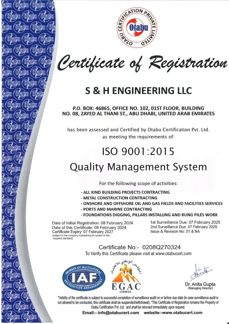 ISO 9001:2015 certificate